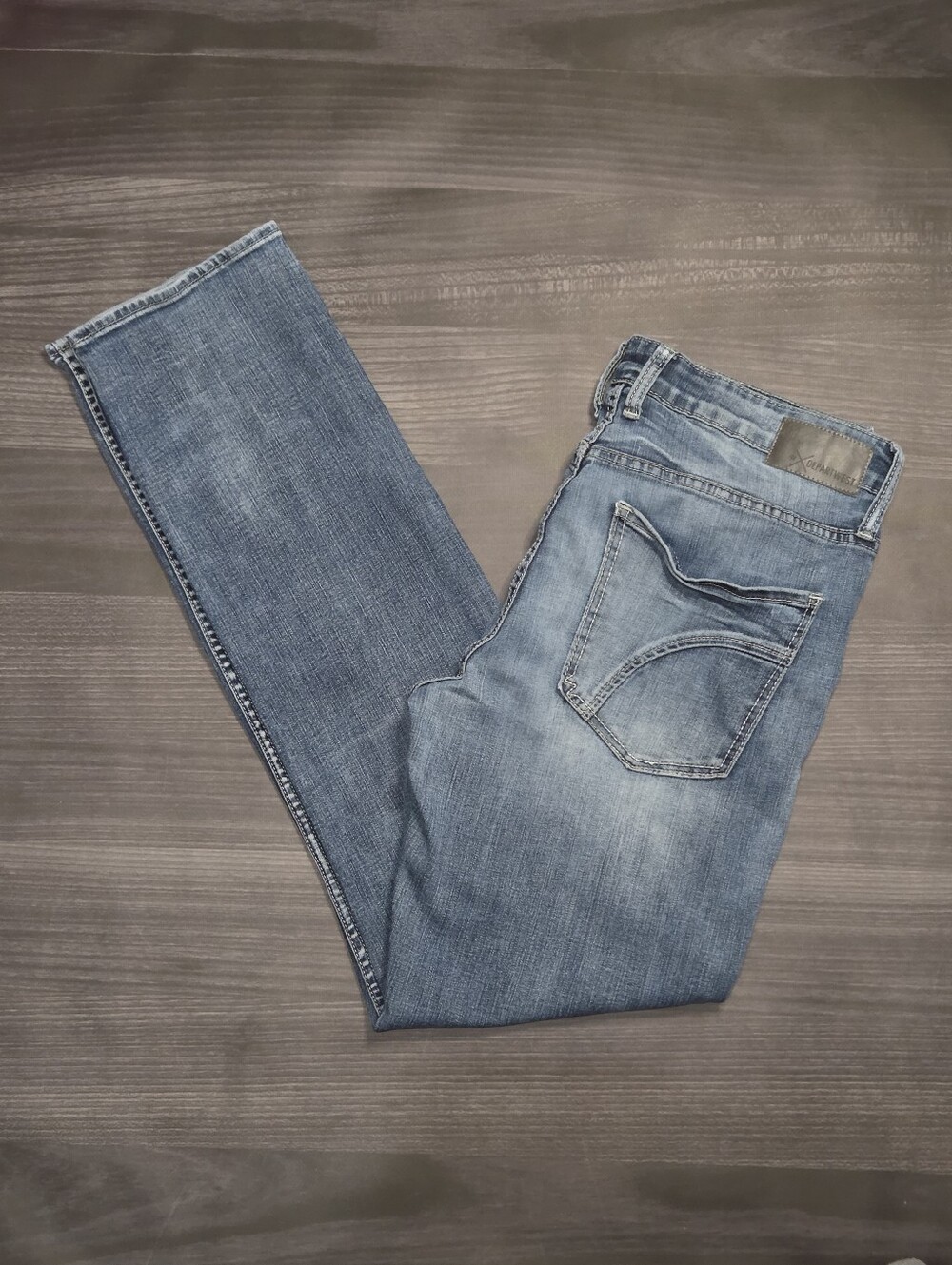 Departwest Trouper Men's Straight Leg Blue Denim Jeans Size 34W x 34L